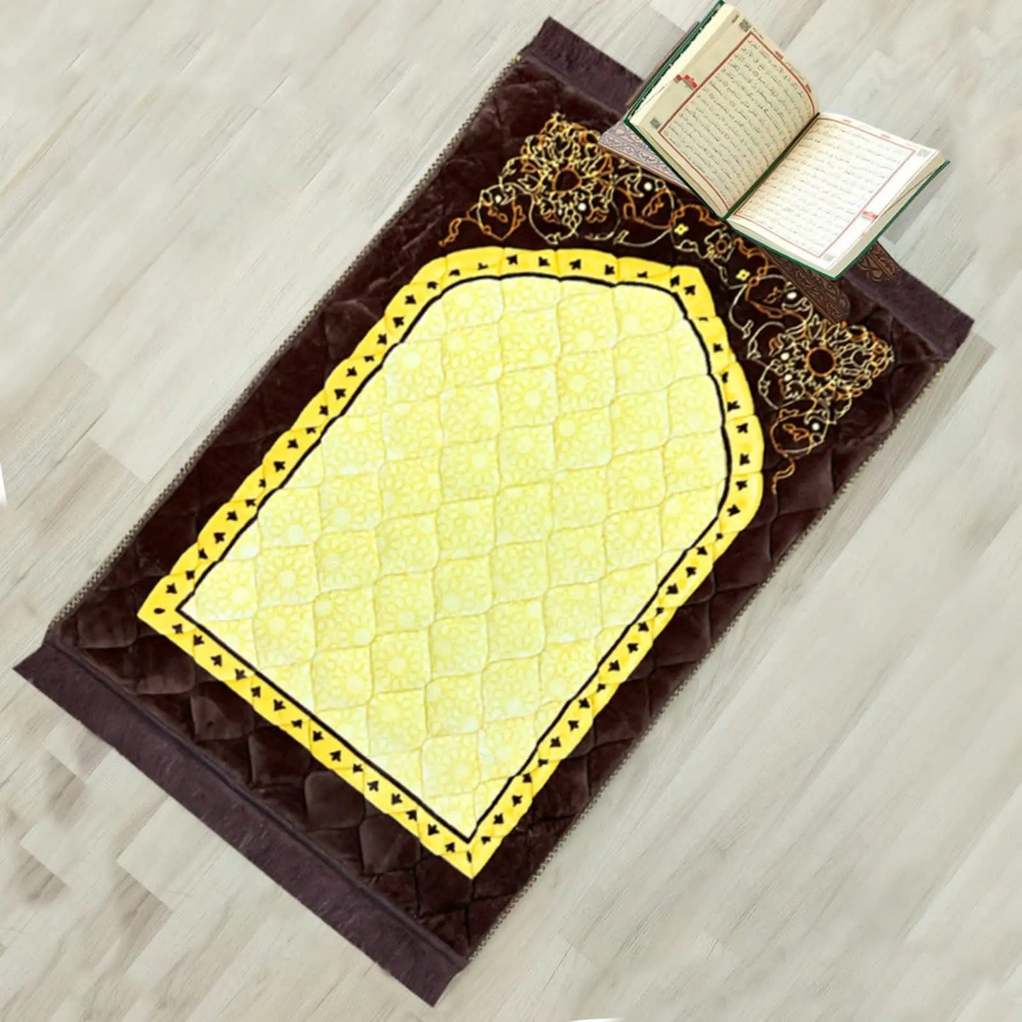 Premium Quality Luxurious Comfort Prayer Foam Mat, Velvet Foam Printed & Embossed Quilted Jai Namaz | Prayer Mat | Janamaz Samaar International