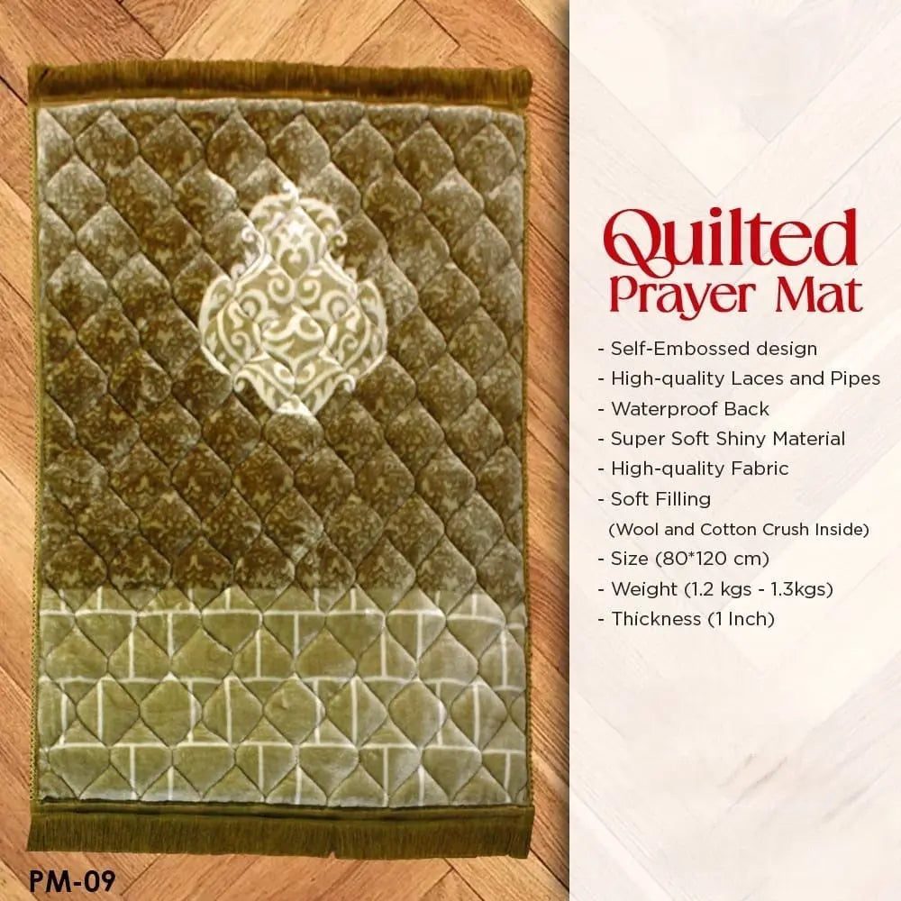 Premium Quality Luxurious Comfort Prayer Foam Mat, Velvet Foam Printed & Embossed Quilted Jai Namaz | Prayer Mat | Janamaz Samaar International