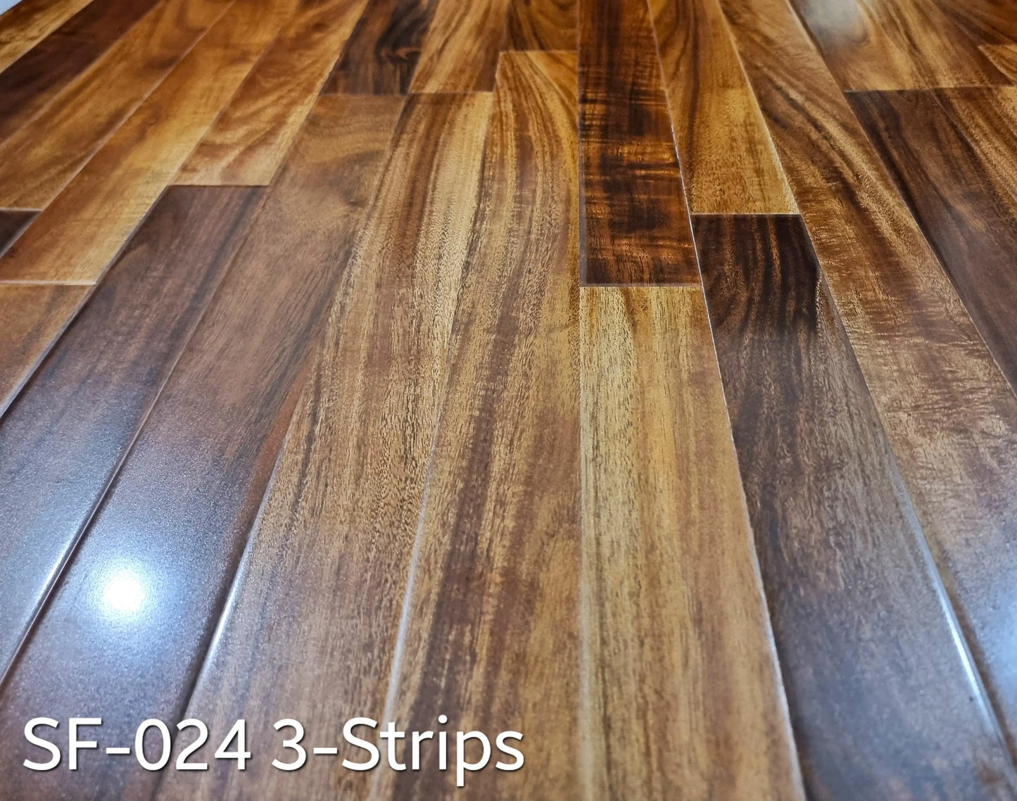 Wooden Floor, Laminated Wooden Floor, (26.66-SQFT) 3-Strips, Glossy Finish, Wooden Floor, FREE Under Layer (Jumbolon) My Store