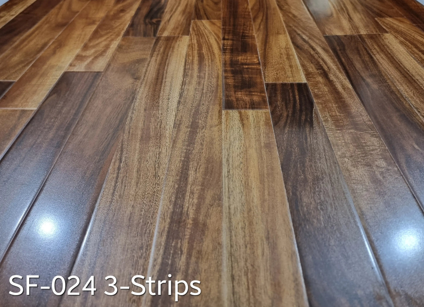 Wooden Floor, Laminated Wooden Floor, (26.66-SQFT) 3-Strips, Glossy Finish, Wooden Floor, FREE Under Layer (Jumbolon) My Store