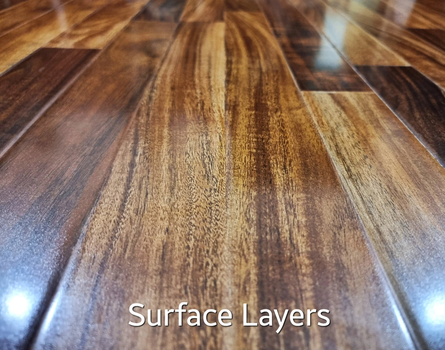 Wooden Floor, Laminated Wooden Floor, (26.66-SQFT) 3-Strips, Glossy Finish, Wooden Floor, FREE Under Layer (Jumbolon) My Store