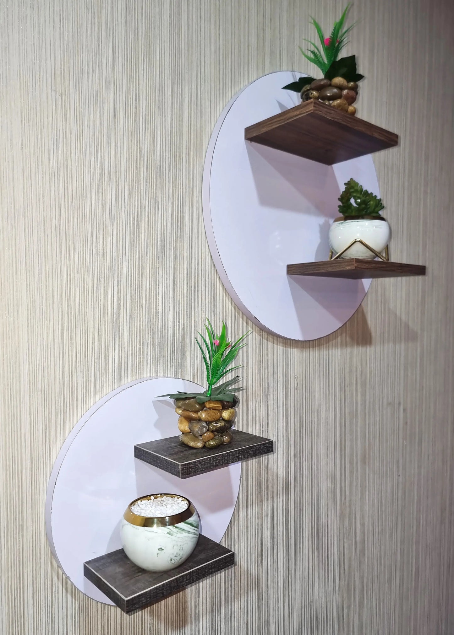 Wall Mounted Round Decor Floating Shelve, (Pair) Premium Quality, Decor Shelve, Decor Shelf, Decor Mounted Wall Shelve, Home Wall Mounted Multipurpose Decorative Floating Spine Shape Shelve My Store