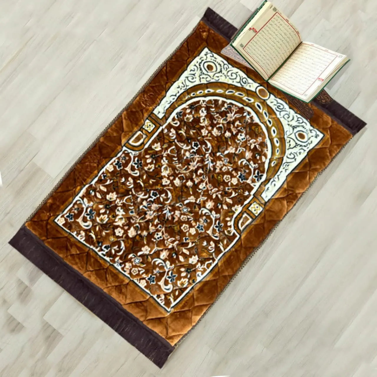 Premium Quality Luxurious Comfort Prayer Foam Mat, Velvet Foam Printed & Embossed Quilted Jai Namaz | Prayer Mat | Janamaz Samaar International