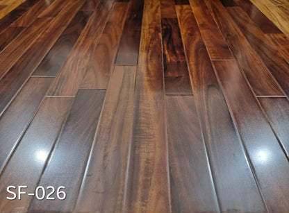 Wooden Floor, Laminated Wooden Floor, (26.66-SQFT) 3-Strips Glossy Finish, Wooden Floor, With FREEUnder Layer (Jambolan) My Store