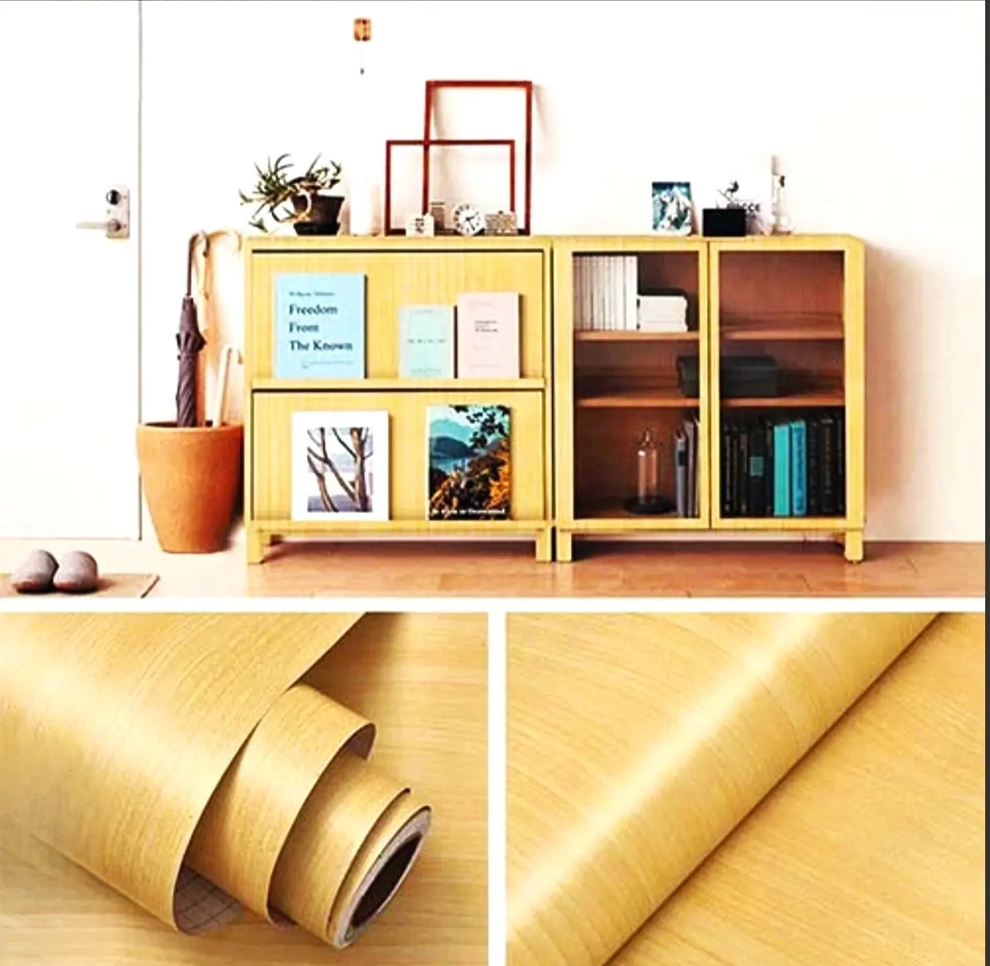 PVC Self Adhesive Paper, (1x4-feet / 12 inches By 48 inches), Paper Sheet, For Use Kitchen Cabinets, Doors, Kitchen Shelves, Wall Paper, Plain Furniture's etc Samaar International