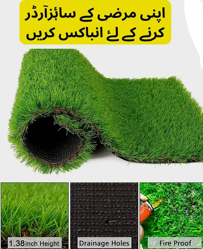 Artificial Grass, AstroTurf, Premium Quality Grass, Green Grass, Green Carpet 1 Feet x 1 Feet, (12 inch by 12 inch), 20mm,30mm,40mm,50mm, Samaar International