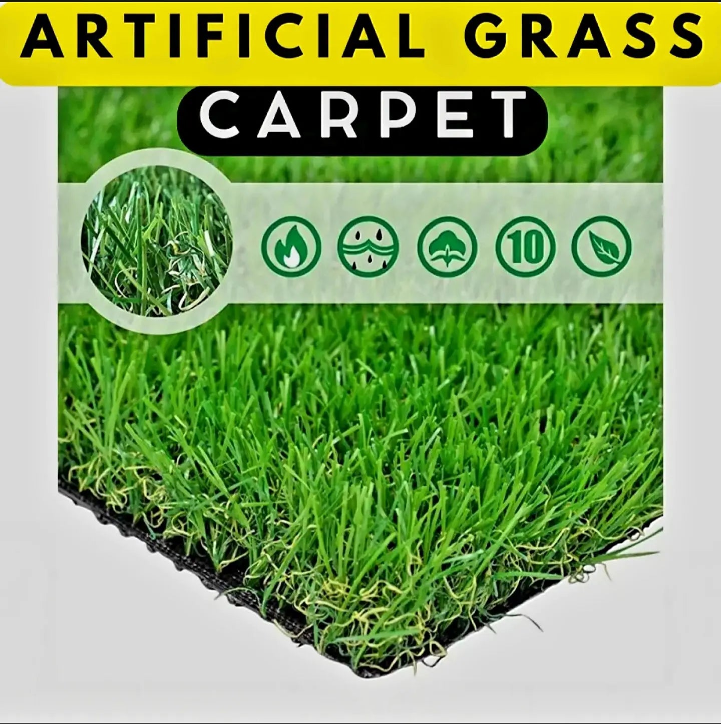 Artificial Grass, AstroTurf, Premium Quality Grass, Green Grass, Green Carpet 1 Feet x 1 Feet, (12 inch by 12 inch), 20mm,30mm,40mm,50mm, Samaar International