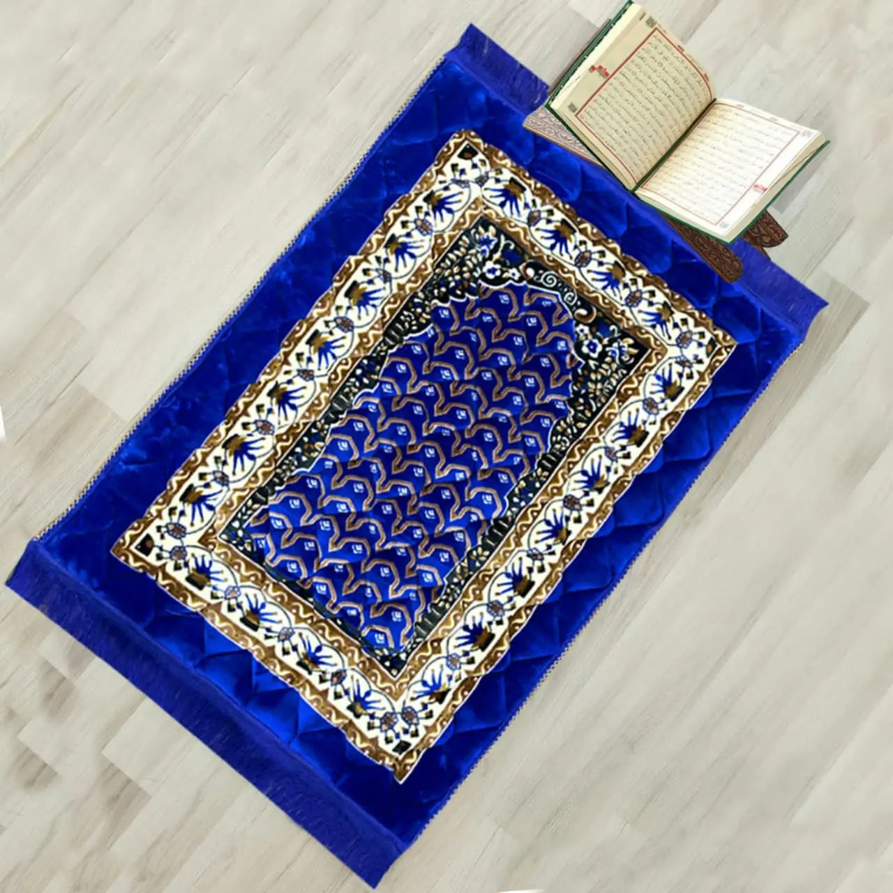 Premium Quality Luxurious Comfort Prayer Foam Mat, Velvet Foam Printed & Embossed Quilted Jai Namaz | Prayer Mat | Janamaz Samaar International